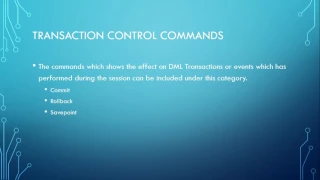 Transactional Control TCL Commands SQL Basics Tutorial - 13