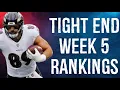 Top 15 Tight End Rankings Week 5 Fantasy Football