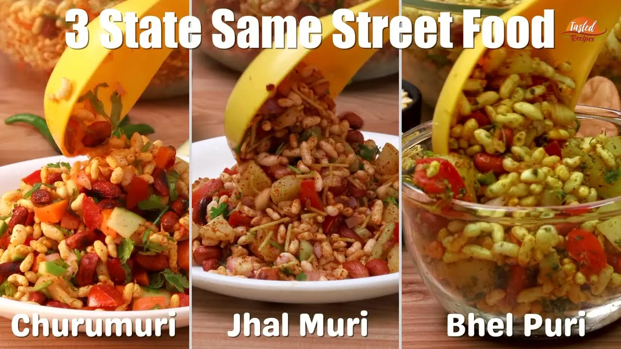 3 State Same Street Food but Different Name - Churmuri, Jhal Muri and Bhel Puri
