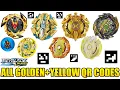 ALL GOLDEN YELLOW COLOR BEYBLADE QR CODES BEYBLADE BURST SURGE APP