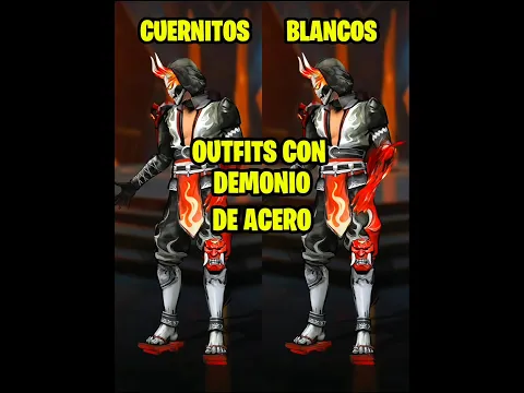 Outfits con la Skin Demonio de Acero ( Cuernitos Blancos ) 🔥✅ #freefire #shortsff #combinaçãoff