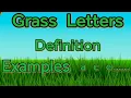 Grass Letters Definition of grass letters what is grass letters