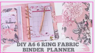 How to Make a Fabric A6 6 Ring Binder planner Make from Scratch DIY How to