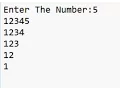 C Program to Display Invert Half Pyramid Using Numbers