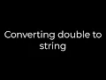 Java Converting double to string 5solution