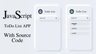 ToDo List JavaScript Project How To Create Todo List Using HTML CSS Javascript JavaScript Project