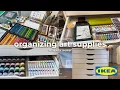 Organizing huge art supplies in the IKEA Alex drawer Art vlog Gouache watercolor pencils