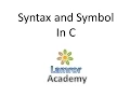 C Tutorial 4 Syntax and Symbol in C Program