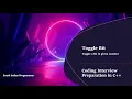 Coding Interview Preparation Bit toggling