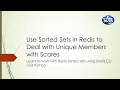 Use Sorted Set in Redis to Deal with Unique Members with Scores Python Redis Sorted Set