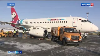 В омском аэропорту прошёл первый официальный зимний споттинг