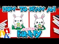 How To Draw An Easter Bunny Holding An Egg