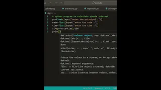 python program to calculate simple interest