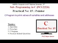 Practical-15 C Pro Pointer Print values and address of variable PCI 22226 CPR MSBTE