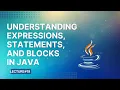 Understanding Expressions Statements and Blocks in Java Lecture 19