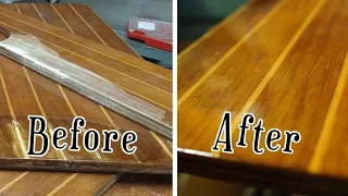 Refinishing Destroyed boat floor (cabin sole)