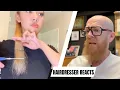Download Lagu Girl Cuts Layers with Thinning Scissors | Hairdresser reacts to DIY Hair Fail