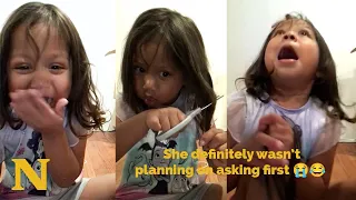 You Won't Believe What This Little Girl Did with Scissors!