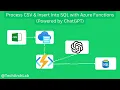 Azure Function for CSV Processing and SQL Data Insertion with ChatGPT