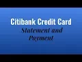 Citibank Credit Card Payment and Statement