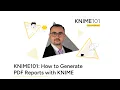 KNIME101 How to Generate PDF Reports with KNIME