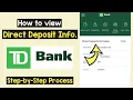 Find Direct Deposit Information TD Bank Access Direct Deposit Information TD app Online Canada