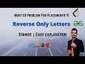 Reverse Only Letters Leetcode 917 DSA Strings Easy Understanding