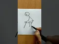 How To Draw Stick Figure Riding Cycle Easy Drawings Magic Drawings
