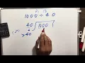 1000 divided by 40 how to divide learn to divide Maths Hindi