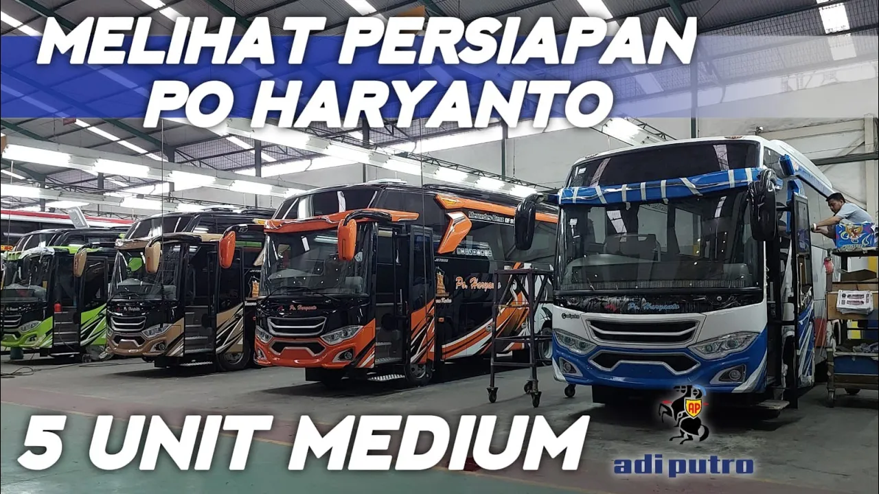 PARIWISATA ATAU AKAP ⁉️ MELIHAT PERSIAPAN 5 UNIT MEDIUM MILIK PO HARYANTO DI FINISHING ADIPUTRO