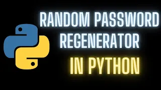 Random Password Generator Python Beginner Tutorial