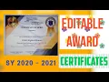 New EDITABLE FORMS OF AWARD CERTIFICATES sirfielmixdiy