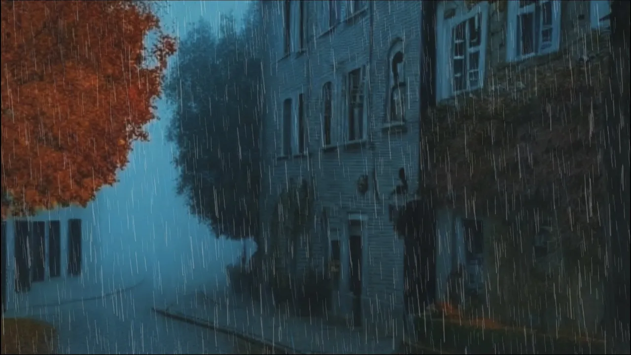 Sound of RAIN WITHOUT THUNDER for SLEEP, RELAXATION and OVERCOMING INSOMNIA⛈ Street View #62