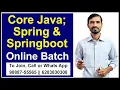Core Java Spring Springboot Live Online Batch Admission Open