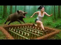 Download Lagu 72 Hours Solo Survival: Woman Digs Giant Trap to Trap Wild Boar, Fateful Battle with Giant Wild Boar