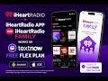 The iHeartRadio apps both work on my Textnow Free flex plans with the TCL K32 5G