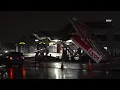 Hurricane Ida - Exxon Gas Station Collapses Amid Major Flooding in NYC