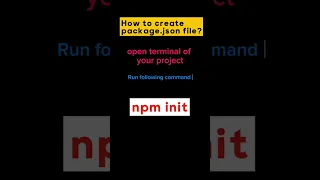 Package json file create with just one command