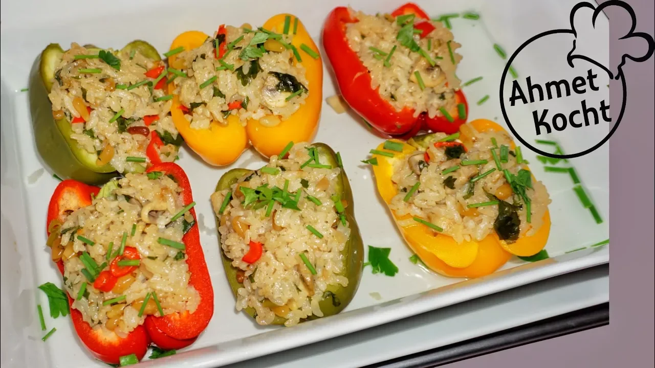 Spitzpaprika gefüllt mit Couscous aus dem Ofen / mediterran / vegetarisch / auch vegan möglich!. 