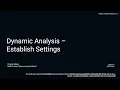 AVCDL dynamic analysis - establish settings