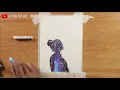 Double exposure Drawing / Easy oil pastel drawing not for beginners