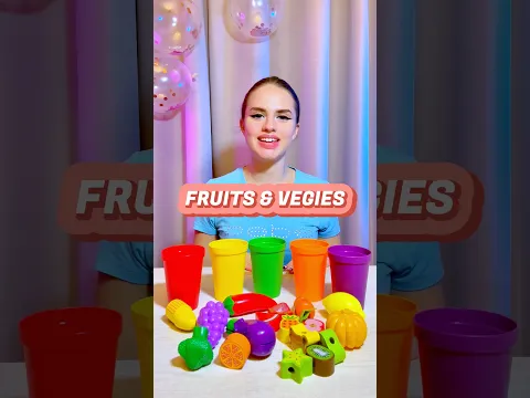Color Sorting Fruits & Vegetables for Toddlers  | Sorting Game for Kindergarten #shorts