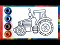 Try to repeat Tractor coloring page Sketch