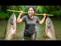 Lagu Hand-catching 2000+ giant river catfish \u0026 wild carp to sell at the fish market, cooking for family