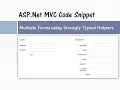 Multiple Forms using Strongly Typed Helpers in a Single View ASP Net C