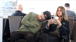 Falling Asleep on People at the Airport 2