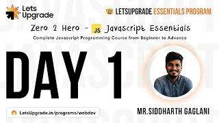 Introduction to JS Variables Operators Javascript Essentials Program Day 1 LetsUpgrade