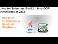 Java for Selenium Part12 What is Inheritance in Java Usage of Inheritance in Selenium