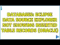 Databases Eclipse data source explorer not showing Inserted table records Oracle