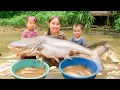 Download Lagu Harvesting big snakehead fish and carp in the fish pond to sell at market with single mom
